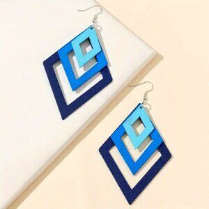 TRI~COLOR BLUE SHADE EARRINGS